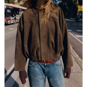 Zara Brown Bomber Jacket for Women